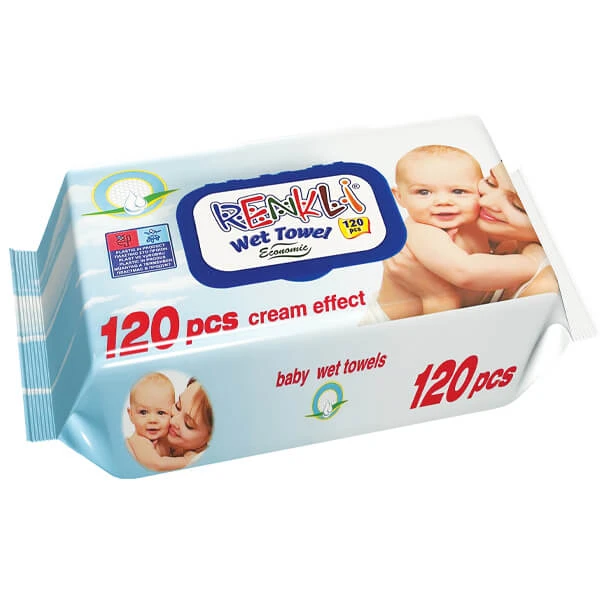 Μωρομάντηλα με Καπάκι Cream Effect Economic Series 120τμχ RENKLI 1τμχ