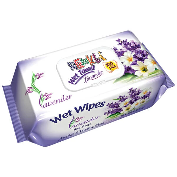 Μωρομάντηλα με Καπάκι Lavender Premium Series 100τμχ RENKLI 1τμχ