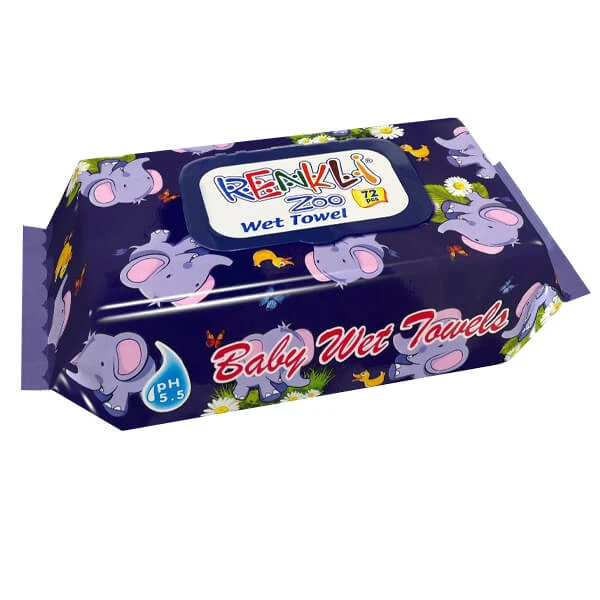 Μωρομάντηλα με Καπάκι Zoo Series 72τμχ RENKLI 1τμχ