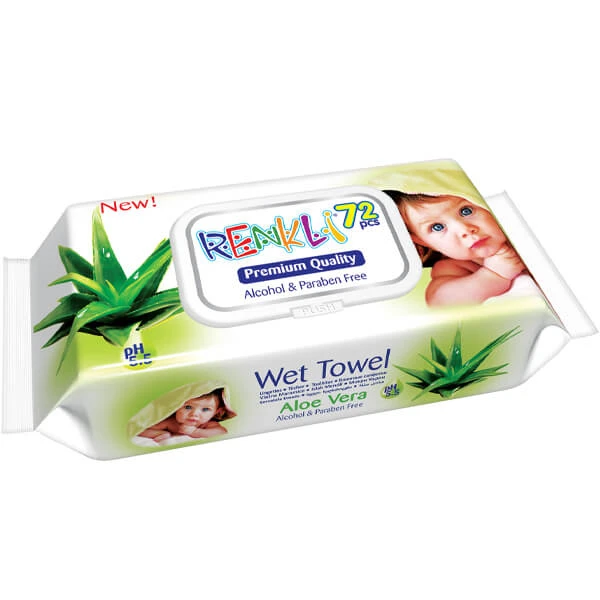 Μωρομάντηλα με Καπάκι Aloe Vera Premium Series 72τμχ RENKLI 1τμχ