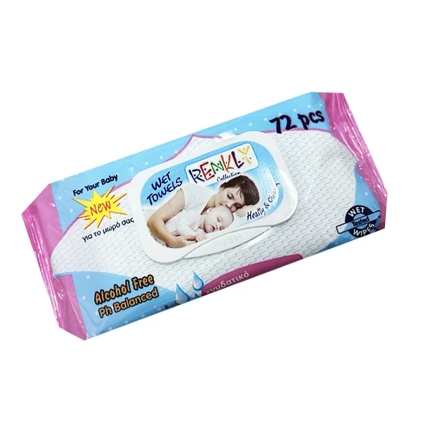 Μωρομάντηλα με Καπάκι Health & Cleany 72τμχ RENKLI 1τμχ