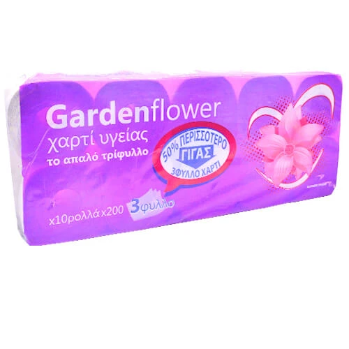 Χαρτί Υγείας 3Φ Μωβ GARDEN FLOWER 10τμχ