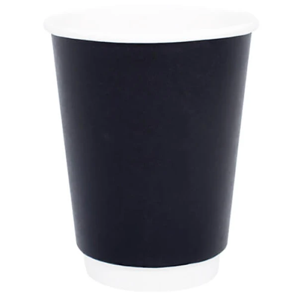 Ποτήρι Χάρτινο Μαύρο Double Wall 16oz LUX PLAST 25τμχ