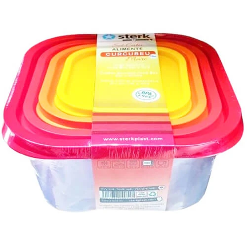 Φαγητοδοχείο Τετράγωνο Curcubeu Μεγάλο STERK 4τμχ