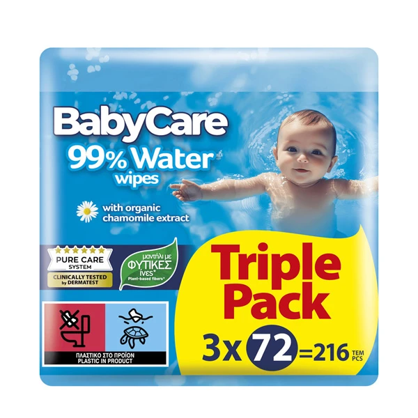 Μωρομάντηλα Water BABYCARE 3x72τμχ