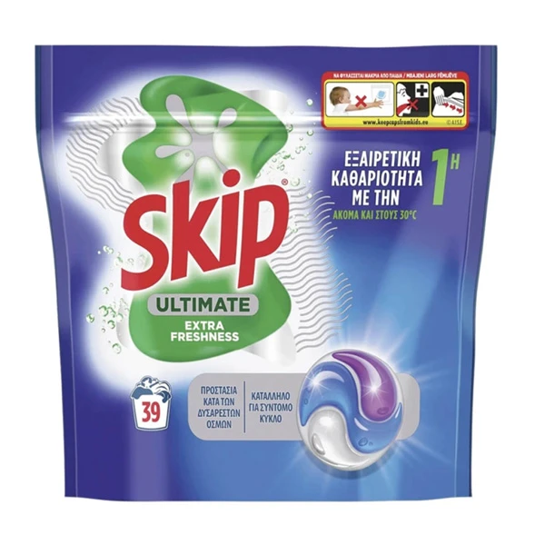 Ταμπλέτες Πλυντηρίου Ρούχων Trio Fresh SKIP 39τμχ