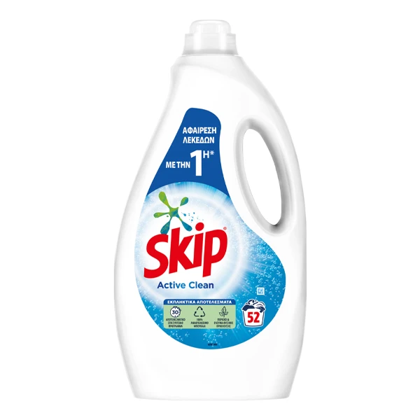 Υγρό Πλυντηρίου Ρούχων 52μεζ. Active Clean SKIP 2,6lt