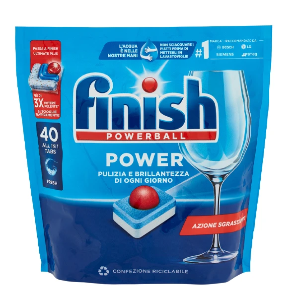 Ταμπλέτες Πλυντηρίου Πιάτων Powerball Classic FINISH 40τμχ