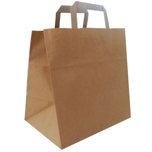 Σακούλα Χάρτινη Κραφτ 22x10x28cm με Πλακέ Χερούλι 250τμχ