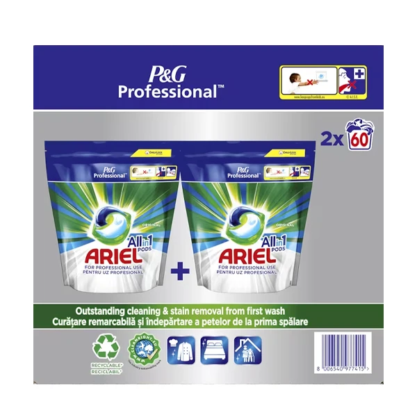 Απορρυπαντικό Πλυντηρίου Ρούχων Pods All in 1 Alpine ARIEL 60τμχ