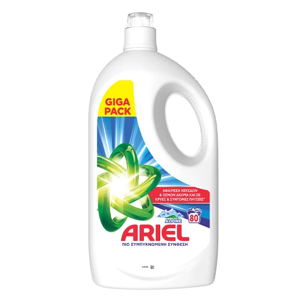 Υγρό Πλυντηρίου Ρούχων 80μεζ. Alpine ARIEL 3,6lt
