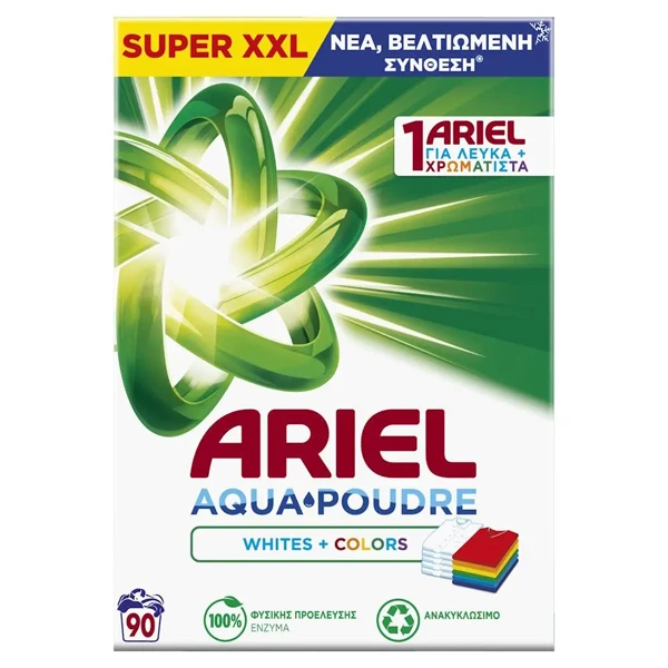 Σκόνη Πλυντηρίου Ρούχων 90μεζ. Whites & Colors ARIEL 5,85kg