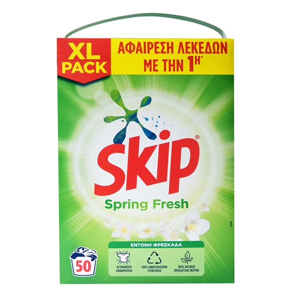 Σκόνη Πλυντηρίου Ρούχων 50μεζ. Spring Fresh SKIP 3,25kg