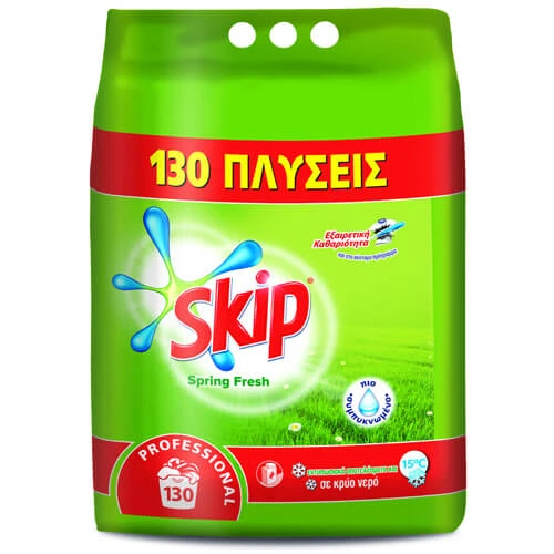Σκόνη Πλυντηρίου Ρούχων 130μεζ. Spring Fresh SKIP 8,45kg