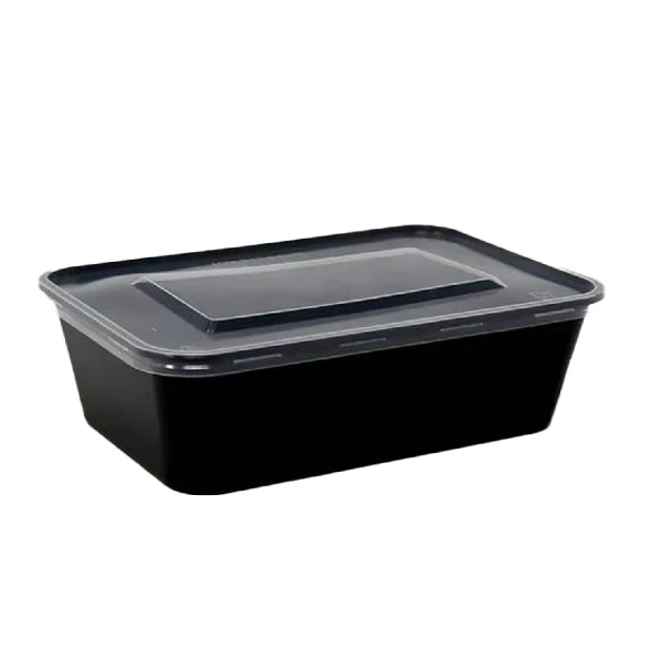 Σκεύος Μικροκυμάτων Ορθογώνιο με Καπάκι 650ml 50τμχ