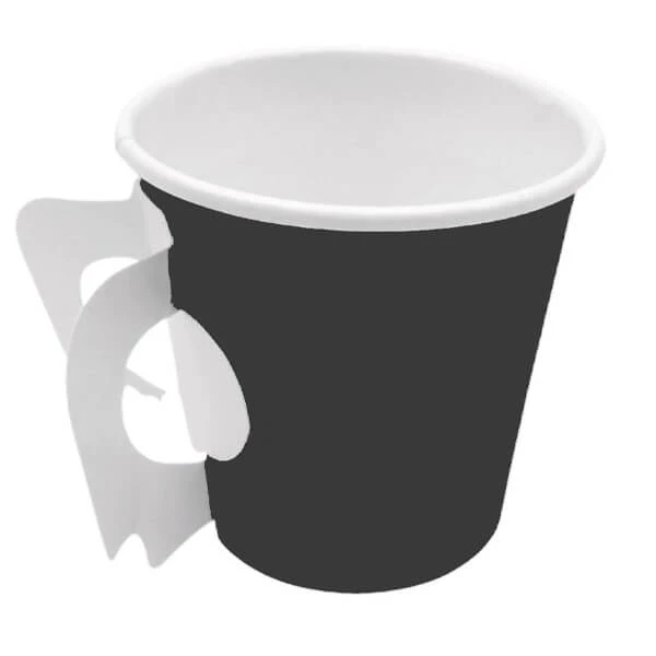 Ποτήρι Χάρτινο Μαύρο 4oz με Χερουλάκι 50τμχ