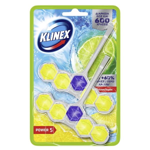 Καθαριστικό Λεκάνης Πράσινο Λεμόνι Power 5 50gr KLINEX 1τμχ