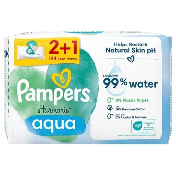 Μωρομάντηλα Aqua Harmonie PAMPERS 48τμχ (2+1 ΔΩΡΟ)