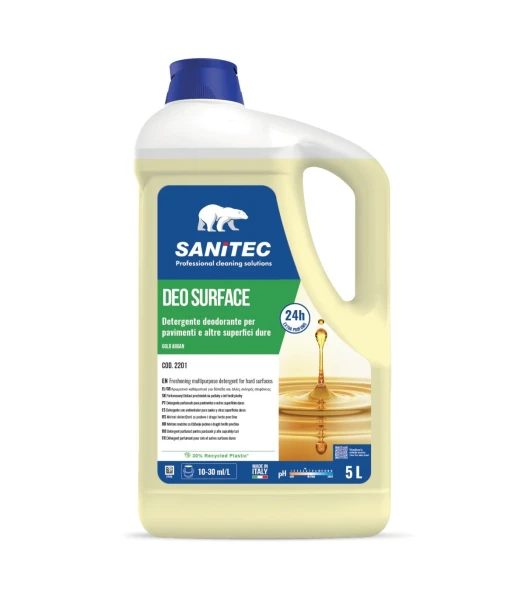 Ουδέτερο Καθαριστικό Γενικής Χρήσης Deo Surface με Άρωμα Gold Argan Sanitec 5L