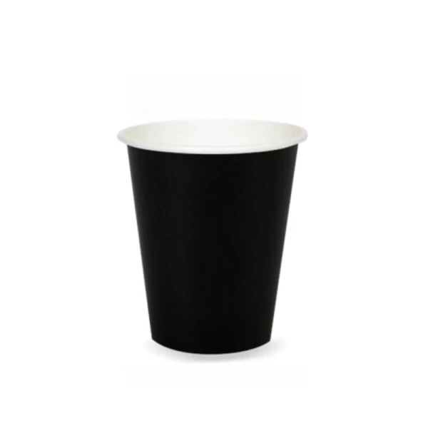 Ποτήρι Χάρτινο Μονότοιχο Μαύρο 8oz 50τμχ