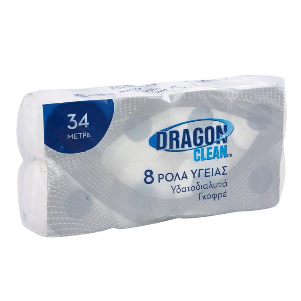 Χαρτί Υγείας Υδατοδιάλυτο 2Φ Deco DRAGON CLEAN 100gr (8x100gr)