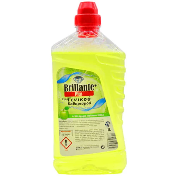 Υγρό Γενικού Καθαρισμού Μήλο Κίτρινο Plus BRILLANTE 1lt