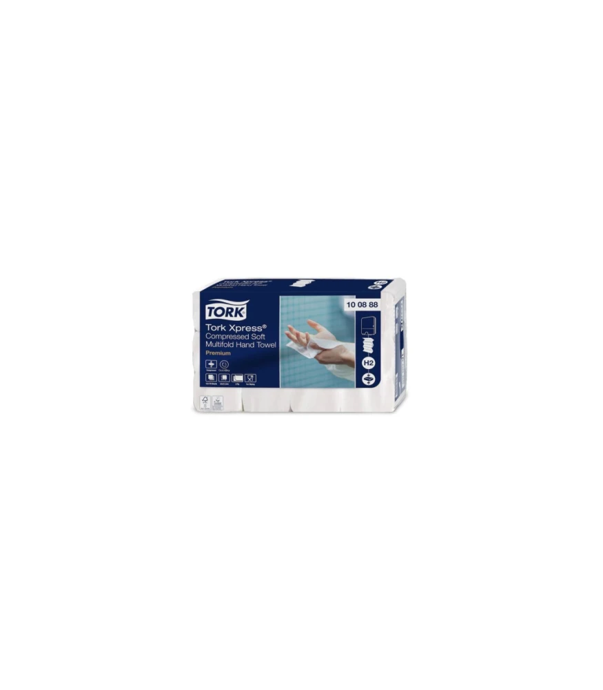 Χειροπετσέτα Λευκή 2Φ W-Fold Compressed Soft 32x21,2cm Κιβώτιο TORK 170τμχ (12x170τμχ)