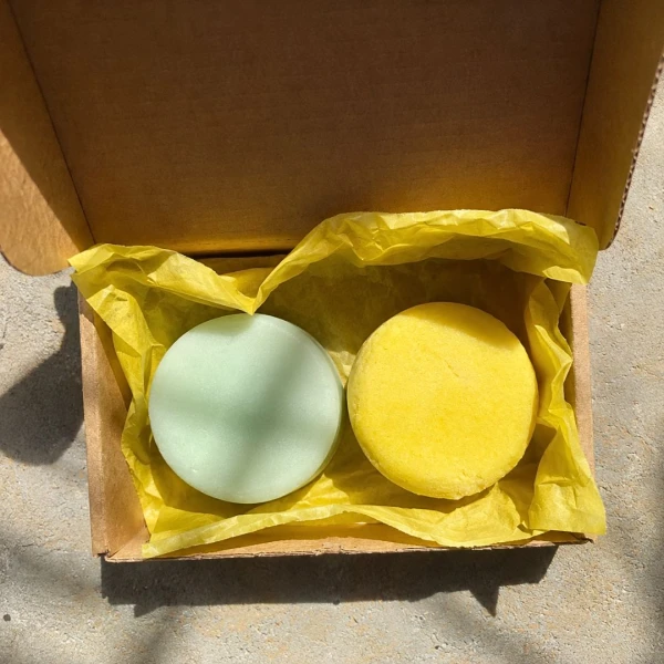 Cloudy Sun Haircare Duo Χειροποίητο Σετ Στερεού Σαμπουάν & Conditioner AMBER DROPS 1τμχ