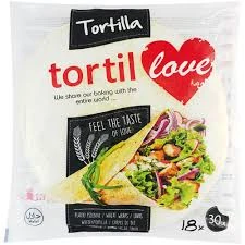 Τορτίγια Σίτου 30cm TORTIL LOVE 18τμχ