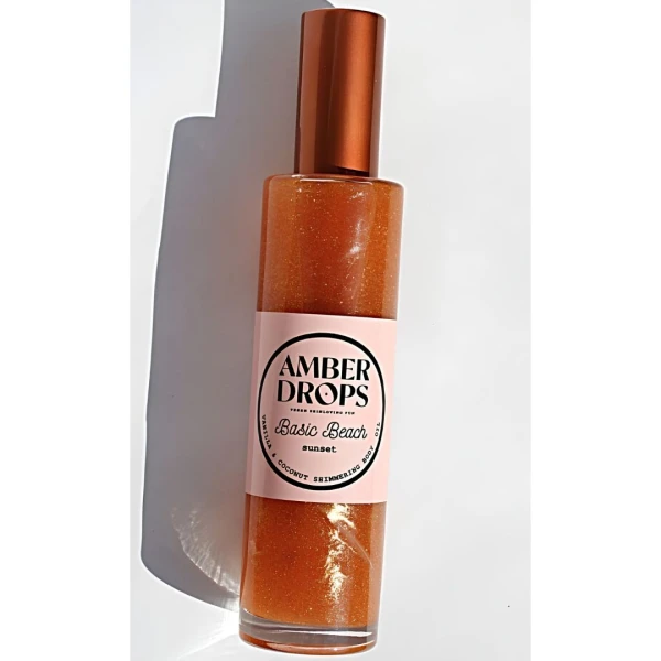 Basic Beach Sunset Ιριδίζον Λάδι Σώματος Βανίλια & Καρύδα 100ml AMBER DROPS 1τμχ