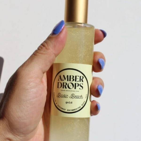 Basic Beach Gold Ιριδίζον Λάδι Σώματος Βανίλια & Καρύδα 100ml AMBER DROPS 1τμχ