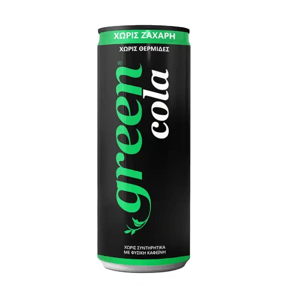 Ανθρακούχο Αναψυκτικό Cola (Sleek Can) GREEN COLA 330ml