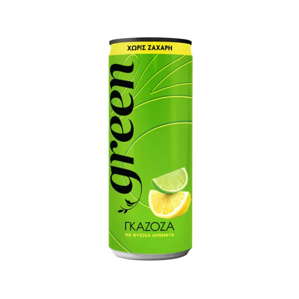 Ανθρακούχο Αναψυκτικό Γκαζόζα (Sleek Can) GREEN COLA 330ml
