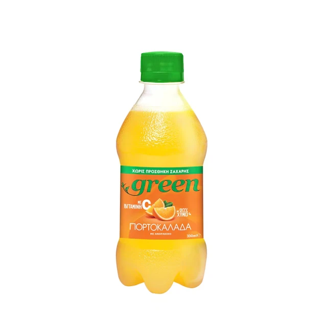 Ανθρακούχο Αναψυκτικό Πορτοκαλάδα Pet GREEN COLA 330ml
